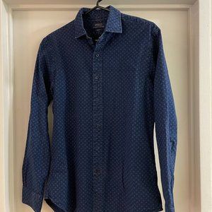 Ralph Lauren - Men's Navy Dress Shirt (Pattered)